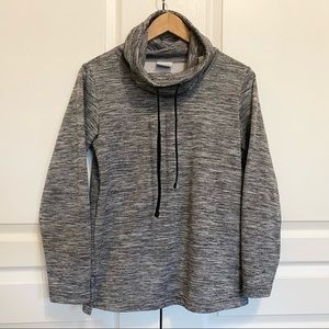Columbia Gray Drawstring Cowl High Neck Active Workout Pullover Shirt Womens XS
